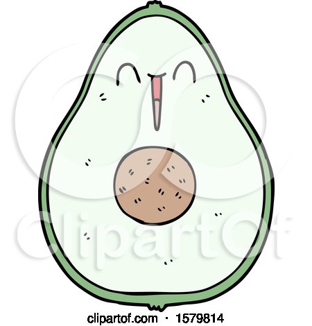Cartoon Happy Avocado by lineartestpilot