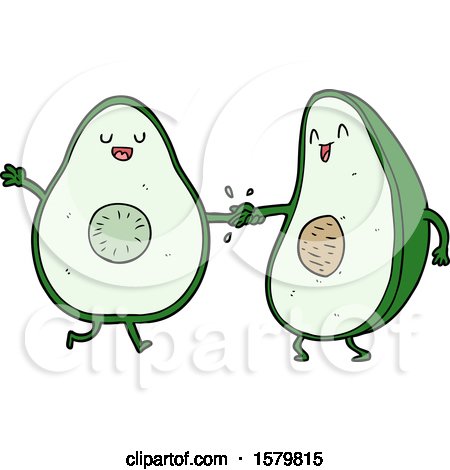 Cartoon Dancing Avocados by lineartestpilot