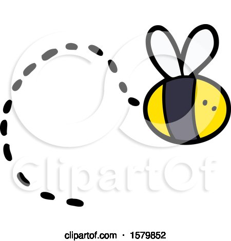 Cartoon Bee Flying by lineartestpilot
