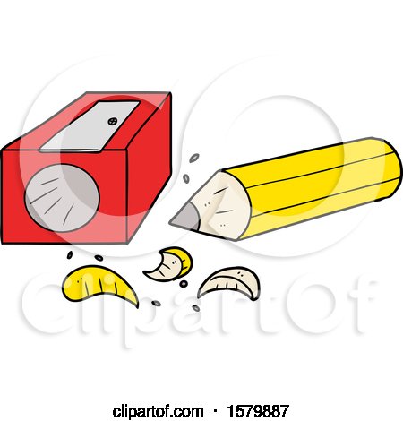 Cartoon Pencil and Sharpener by lineartestpilot