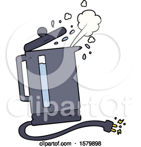 Cartoon Electric Kettle Boiling by lineartestpilot