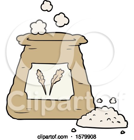 Cartoon Bag of Flour by lineartestpilot