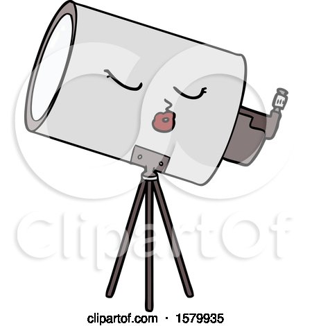 Cartoon Telescope with Face by lineartestpilot