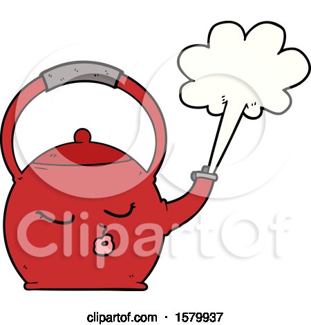 Cartoon Boiling Kettle by lineartestpilot