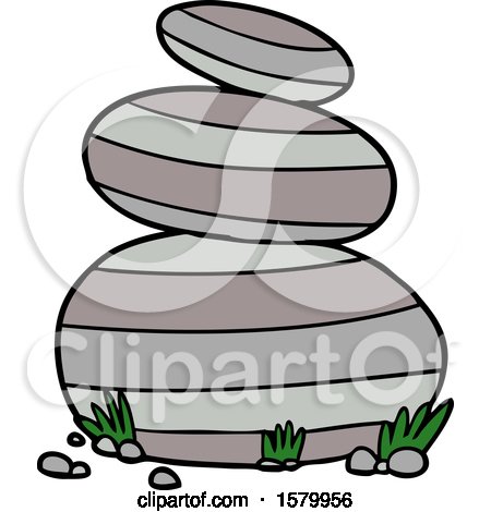 Cartoon Large Stacked Stones by lineartestpilot
