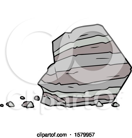 Cartoon of a Rock with a Face - Royalty Free Vector Illustration by  lineartestpilot #1195536