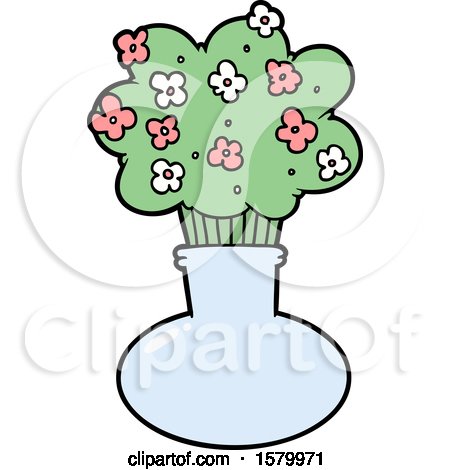 Cartoon Flowers in Vase by lineartestpilot