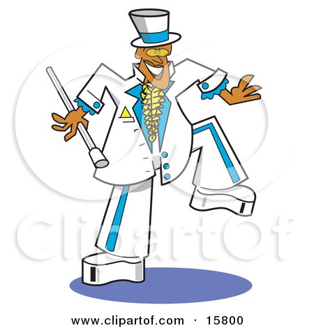 Stylish Groom In A White And Blue Suit Clipart Illustration by Andy Nortnik