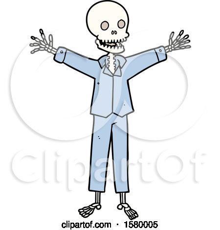 Cartoon Skeleton Wearing Pajamas by lineartestpilot