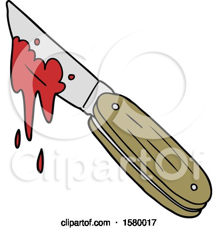 Cartoon Of A Switchblade - Royalty Free Vector Clipart by lineartestpilot  #1177253