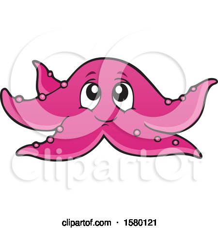 Clipart of a Cute Starfish - Royalty Free Vector Illustration by visekart