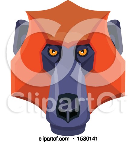 Clipart of a Baboon Monkey Face Mascot - Royalty Free Vector Illustration by patrimonio