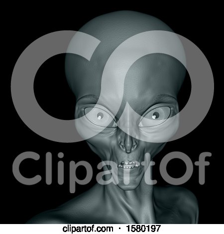 Clipart of a 3d Alien - Royalty Free Illustration by KJ Pargeter