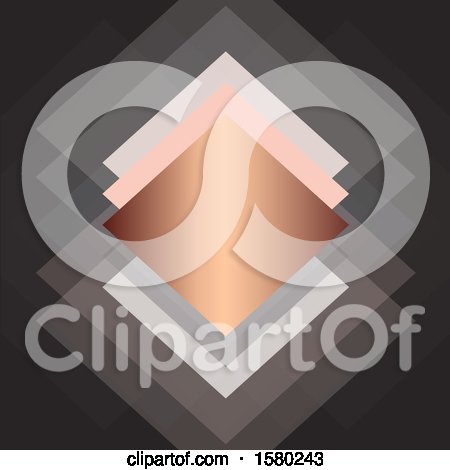 Clipart of a Metallig Diamond Design - Royalty Free Vector Illustration by KJ Pargeter