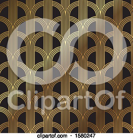 Clipart of a Gold and Black Background - Royalty Free Vector Illustration by KJ Pargeter