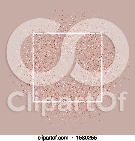 Clipart of a Rose Gold Glitter and Frame Background - Royalty Free Vector Illustration by KJ Pargeter
