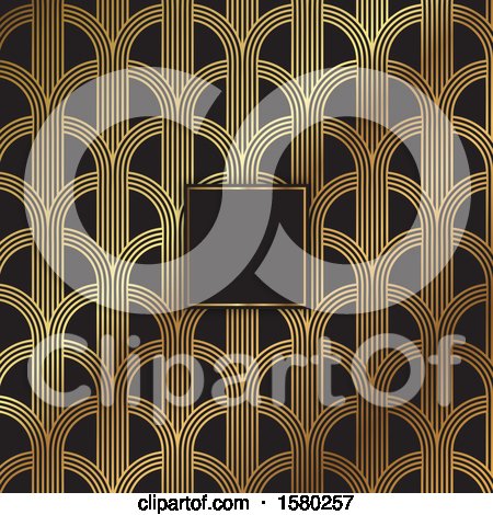 Clipart of a Gold and Black Background - Royalty Free Vector Illustration by KJ Pargeter