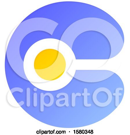 Clipart of a Letter C Crypto Currency Design - Royalty Free Vector Illustration by elena