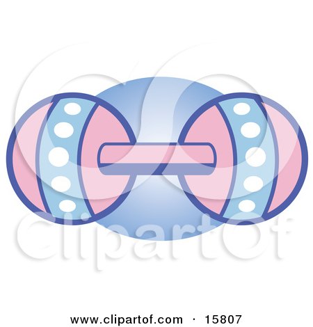 Pink, Blue And White Baby Rattle Toy Clipart Illustration by Andy Nortnik