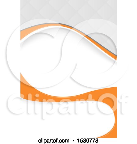 Clipart of a Background with Orange Curves - Royalty Free Vector Illustration by dero
