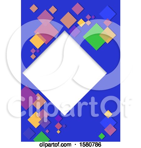 Clipart of a Blue and Colorful Diamond Background - Royalty Free Vector Illustration by dero