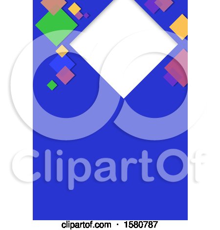 Clipart of a Blue and Colorful Diamond Background - Royalty Free Vector Illustration by dero
