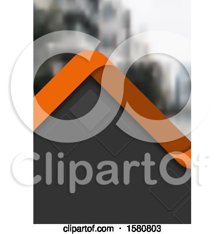 Clipart of a Gray Orange and Blurred City Background - Royalty Free Vector Illustration by dero