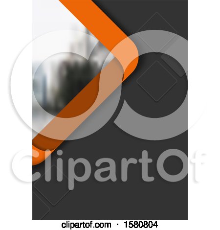 Clipart of a Gray Orange and Blurred City Background - Royalty Free Vector Illustration by dero