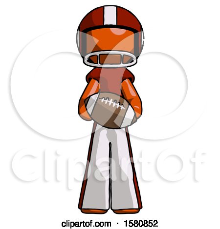 Orange Football Player Man Giving Football to You by Leo Blanchette
