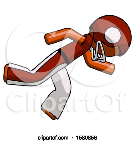 Orange Football Player Man Running While Falling down by Leo Blanchette