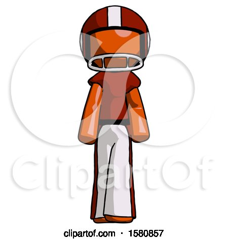 Orange Football Player Man Walking Front View by Leo Blanchette