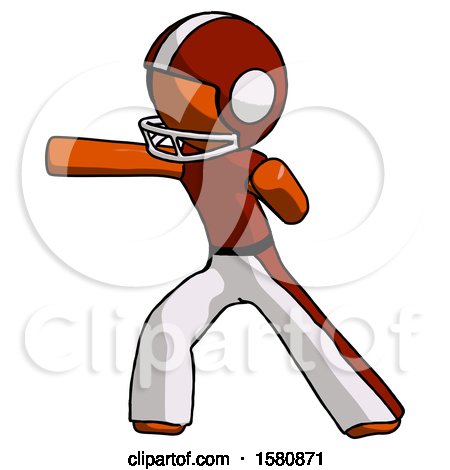Orange Football Player Man Martial Arts Punch Left by Leo Blanchette