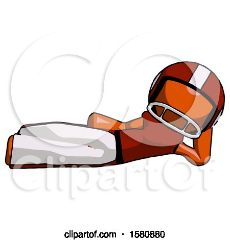 Orange Football Player Man Reclined on Side by Leo Blanchette