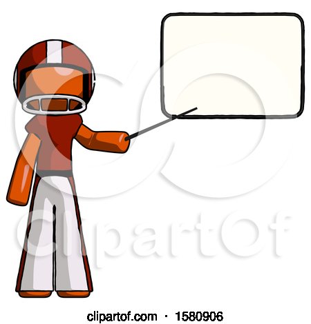 Orange Football Player Man Giving Presentation in Front of Dry-erase Board by Leo Blanchette