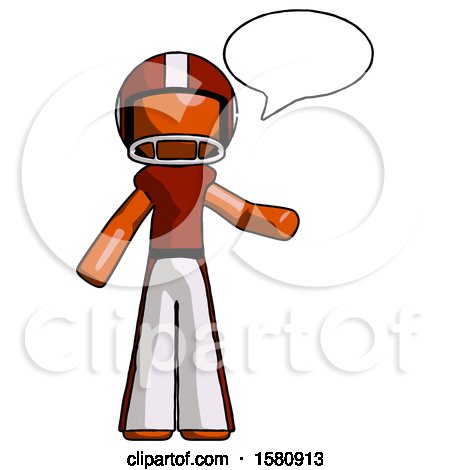 Orange Football Player Man with Word Bubble Talking Chat Icon by Leo Blanchette