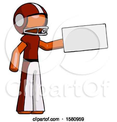 Orange Football Player Man Holding Large Envelope by Leo Blanchette