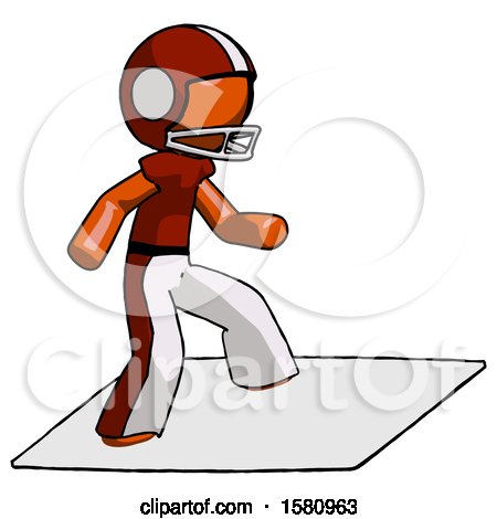 Orange Football Player Man on Postage Envelope Surfing by Leo Blanchette
