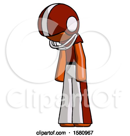 Orange Football Player Man Depressed with Head down Turned Left by Leo Blanchette