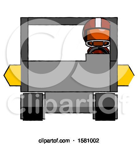 Orange Football Player Man Driving Amphibious Tracked Vehicle Front View by Leo Blanchette