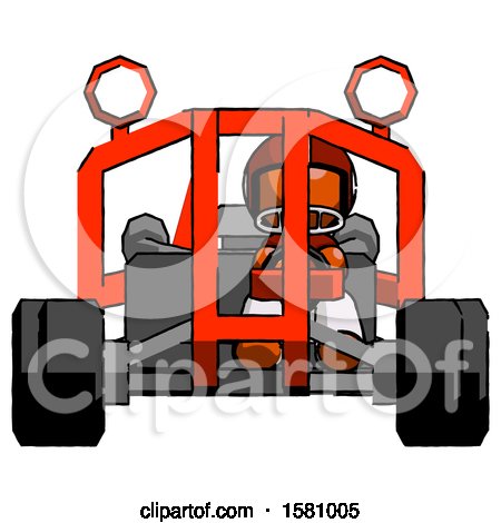 Orange Football Player Man Riding Sports Buggy Front View by Leo Blanchette