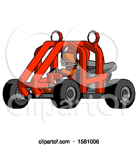 Orange Football Player Man Riding Sports Buggy Side Angle View by Leo Blanchette