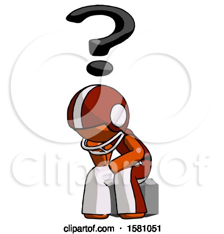 Orange Football Player Man Thinker Question Mark Concept by Leo Blanchette