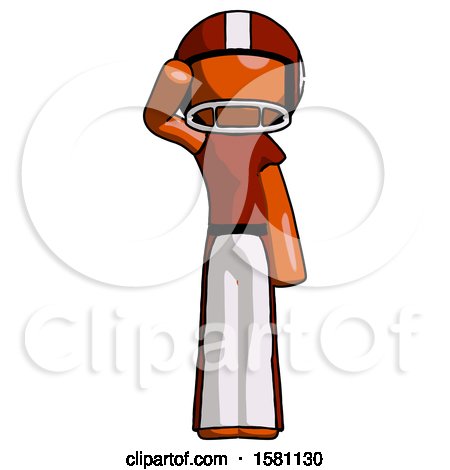 Orange Football Player Man Soldier Salute Pose by Leo Blanchette