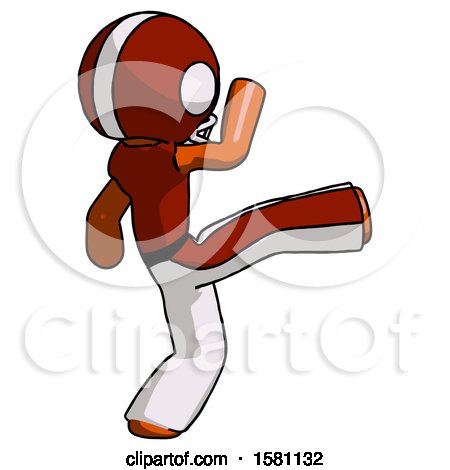 Orange Football Player Man Kick Pose by Leo Blanchette