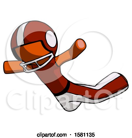 Orange Football Player Man Skydiving or Falling to Death by Leo Blanchette