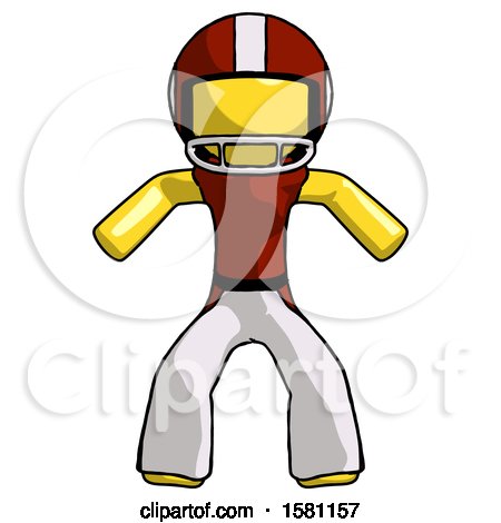 Yellow Football Player Male Sumo Wrestling Power Pose by Leo Blanchette