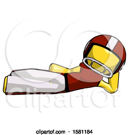 Yellow Football Player Man Reclined on Side by Leo Blanchette