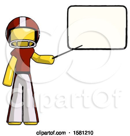 Yellow Football Player Man Giving Presentation in Front of Dry-erase Board by Leo Blanchette