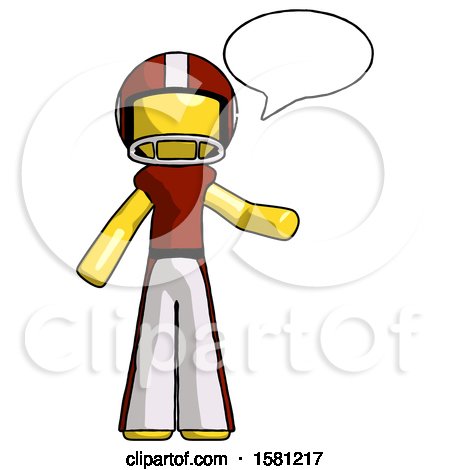 Yellow Football Player Man with Word Bubble Talking Chat Icon by Leo Blanchette