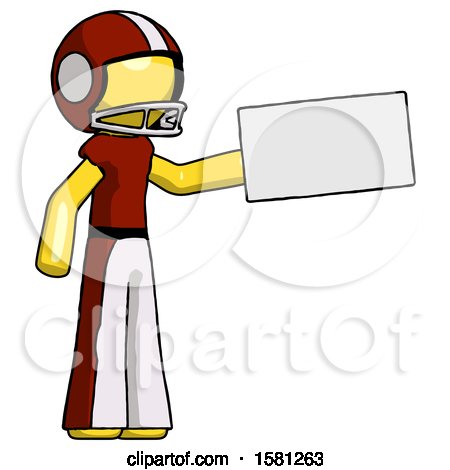 Yellow Football Player Man Holding Large Envelope by Leo Blanchette